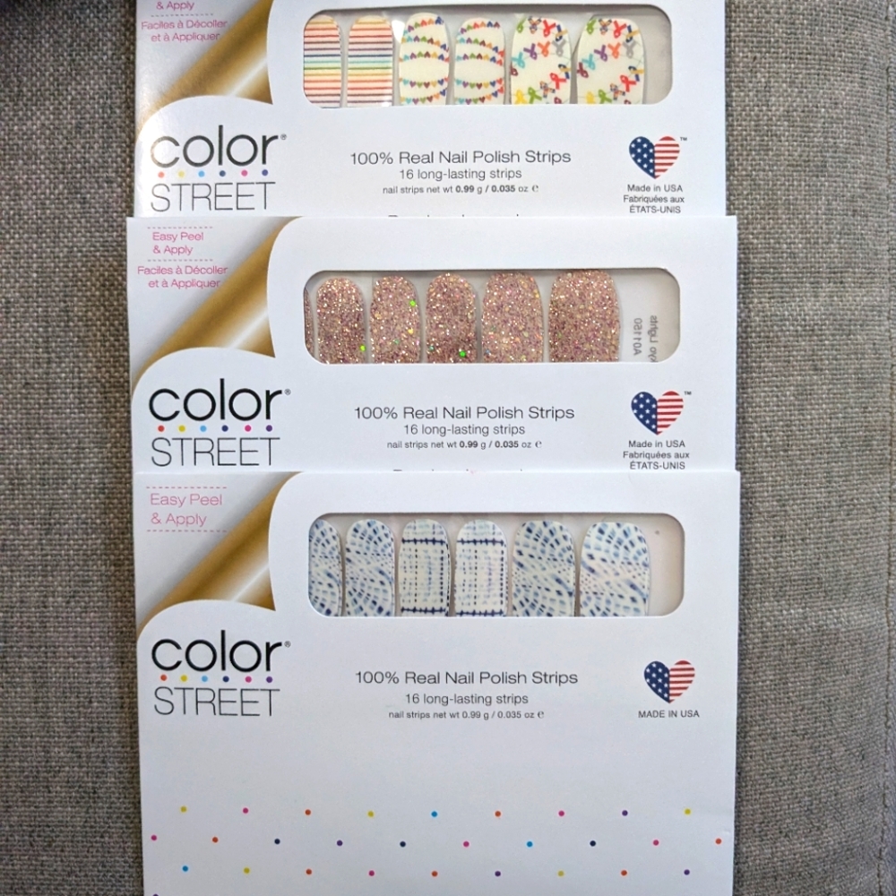 COLOR STREET - 3 pack. NEW. Nail polish strips.